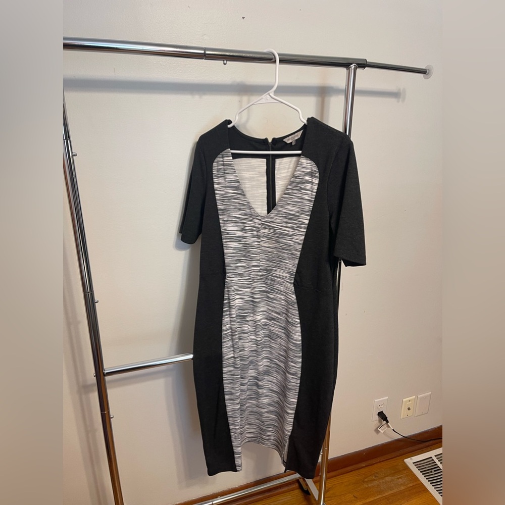 Black and white bodycon dress, size xl, great condition
